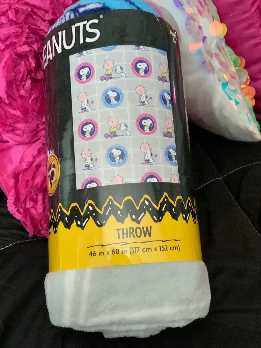 Peanuts Throw Blanket with Snoopy & Pastel Accents